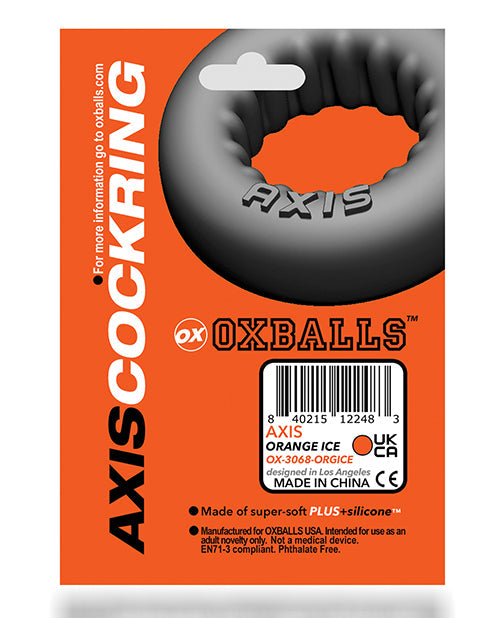 Axis Rib Griphold Cockring Silicone Clear Ice Textured Grip