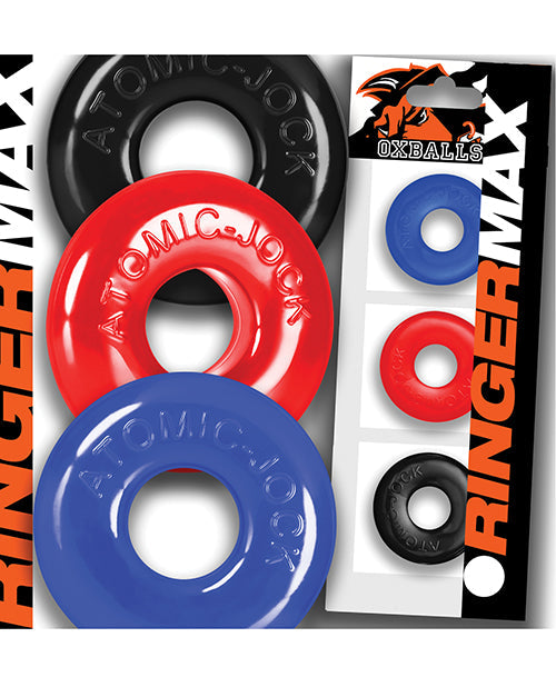 Ringer Max 3 Pack Cockrings Multi Color Set With Grip