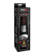 PDX Elite Milk Me Hotter Masturbator Black Automatic Thrusting Vibration Warmth
