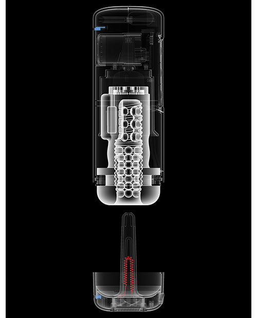 PDX Elite Milk Me Hotter Masturbator Black Automatic Thrusting Vibration Warmth