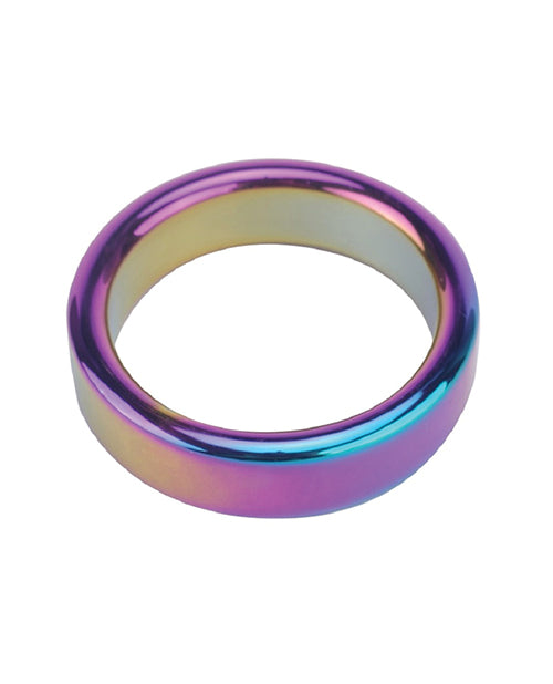 2 Inch Metal Cock Ring Rainbow Finish Stainless Steel