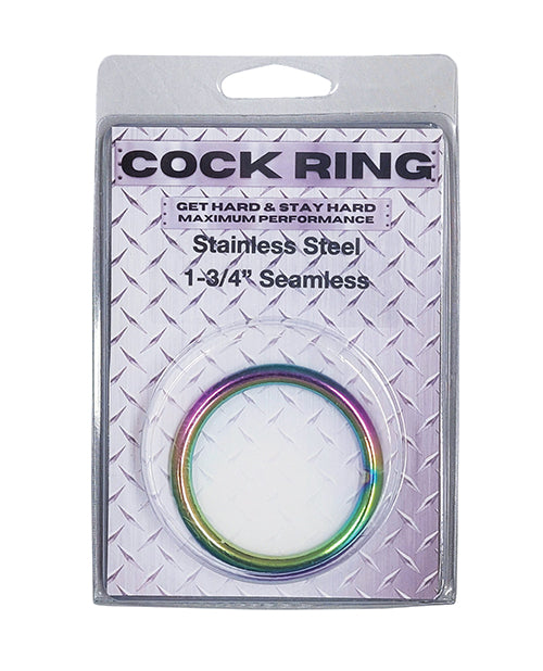 2 Inch Metal Cock Ring Rainbow Finish Stainless Steel