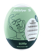 Satisfyer Masturbator Egg Riffle CyberSkin No Lube Needed Light Green