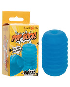 Pop Sock Ribbed Masturbator Blue Reversible Dual Texture