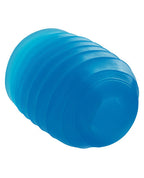 Pop Sock Ribbed Masturbator Blue Reversible Dual Texture