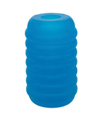 Pop Sock Ribbed Masturbator Blue Reversible Dual Texture