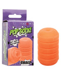 Pop Sock Ribbed Masturbator Orange Reversible Interior Dual Texture