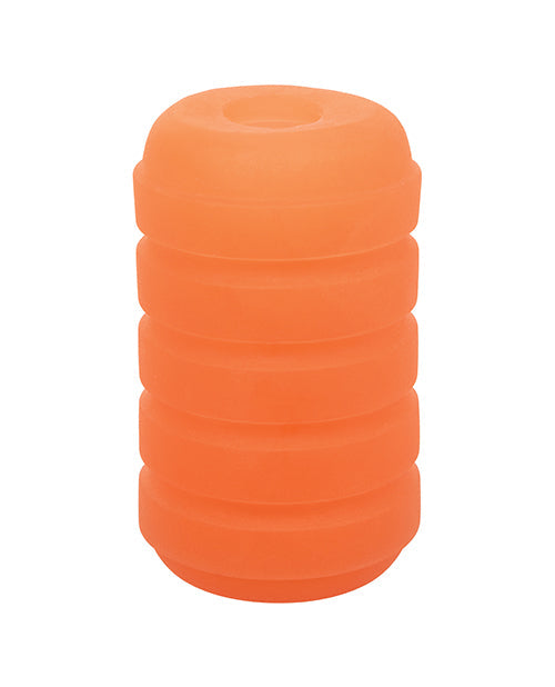 Pop Sock Ribbed Masturbator Orange Reversible Interior Dual Texture