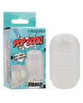 Masturbator Ribbed Clear Pop Sock Stroker Multi-Textured