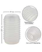 Masturbator Ribbed Clear Pop Sock Stroker Multi-Textured