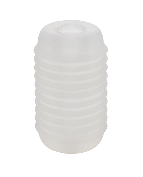 Masturbator Ribbed Clear Pop Sock Stroker Multi-Textured