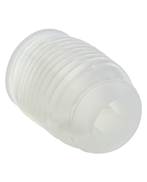 Masturbator Ribbed Clear Pop Sock Stroker Multi-Textured
