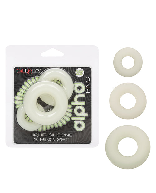 Liquid Silicone Glow In The Dark Cock Ring Set Of 3