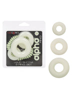 Liquid Silicone Glow In The Dark Cock Ring Set Of 3