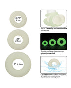 Liquid Silicone Glow In The Dark Cock Ring Set Of 3