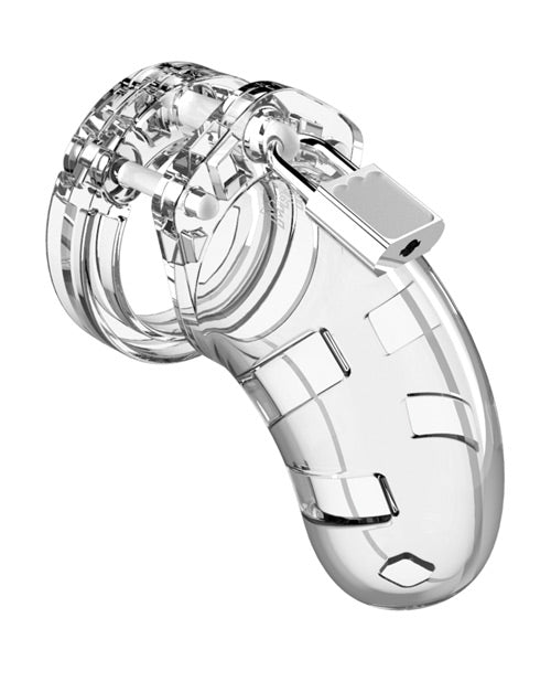 Shots Man Cage Chastity 3.5 Inch Cock Cage Model 1 Clear