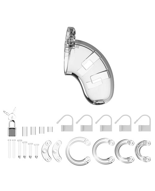 Shots Man Cage Chastity 3.5 Inch Cock Cage Model 1 Clear