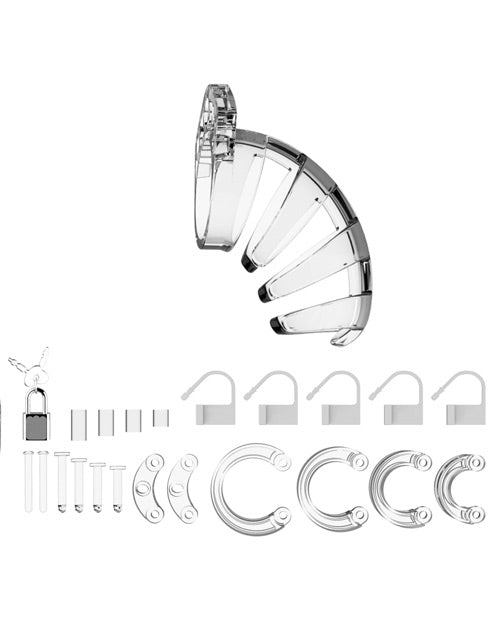 Shots Man Cage Chastity Model 2 Chastity Cage 3.5 In Clear Polycarbonate