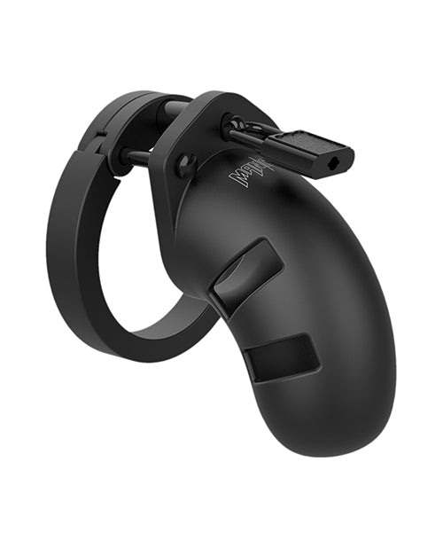 Man Cage Chastity Cock Cage 3.5in Model 20 Black Medical Grade Silicone