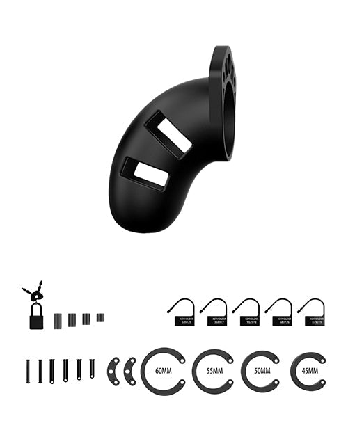 Man Cage Chastity Cock Cage 3.5in Model 20 Black Medical Grade Silicone