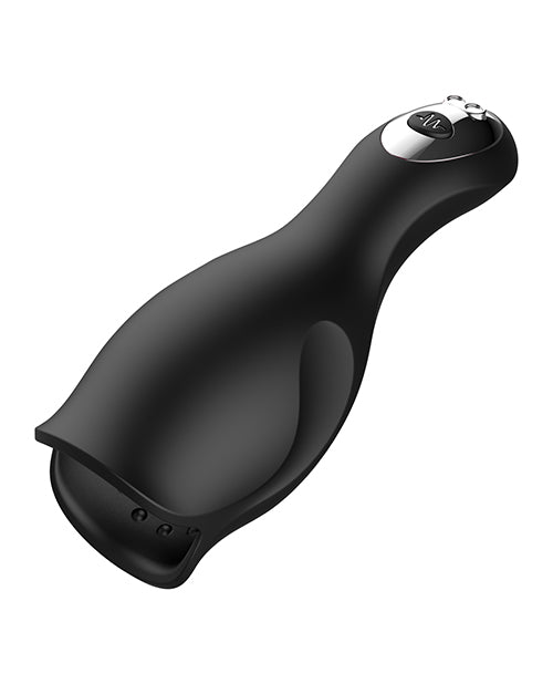 Head Game Masturbator Black Silicone Sleeve Vibration Patterns