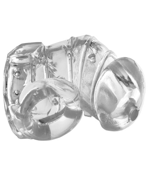 Master Series Detained 2.0 Chastity Cage With Nubs Clear