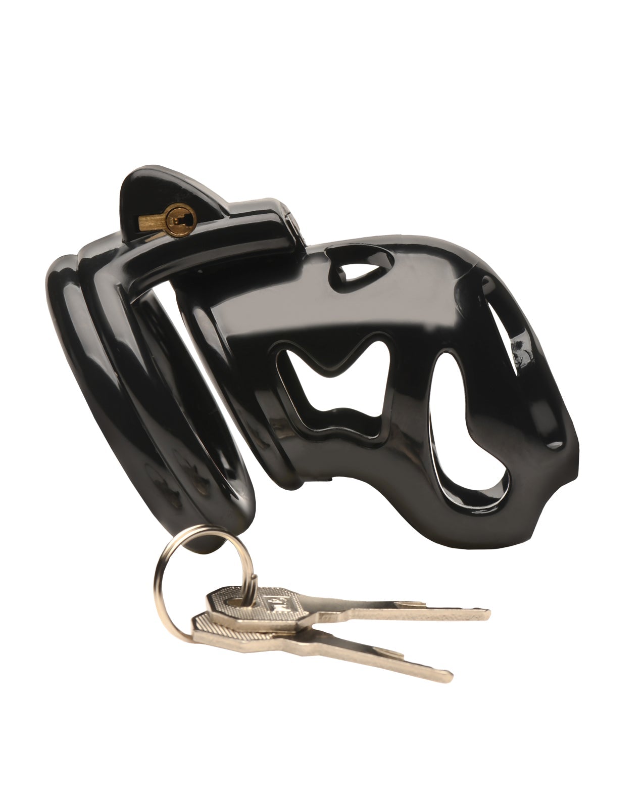 Chastity Cage 2 Ring Black Hard Stop Beginner Friendly