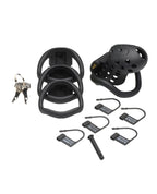 Lock Down Chastity Cage Black With Cum Thru Tip Dual Locking