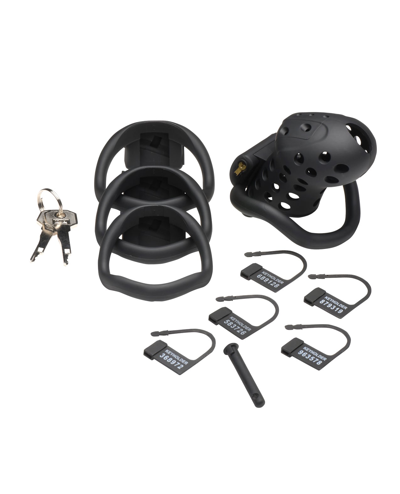 Lock Down Chastity Cage Black With Cum Thru Tip Dual Locking