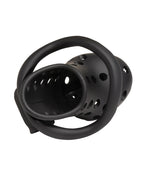 Lock Down Chastity Cage Black With Cum Thru Tip Dual Locking