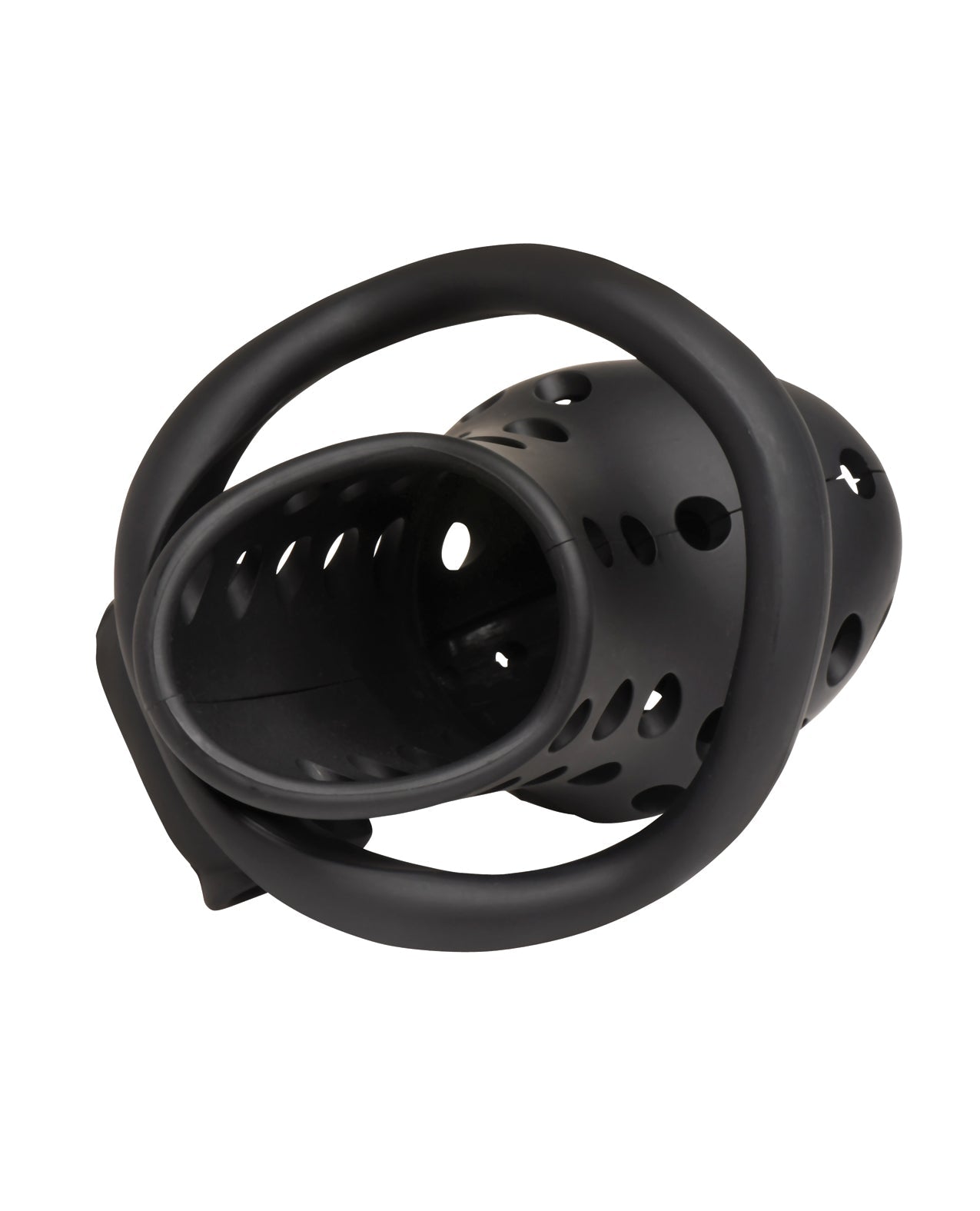 Lock Down Chastity Cage Black With Cum Thru Tip Dual Locking