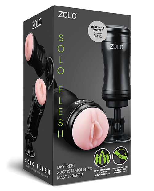 Solo Flesh Hands Free Masturbator Sleeve With Suction Mount Case