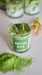 Matcha Milk Container Candle Coconut Cream Green Tea Chamomile