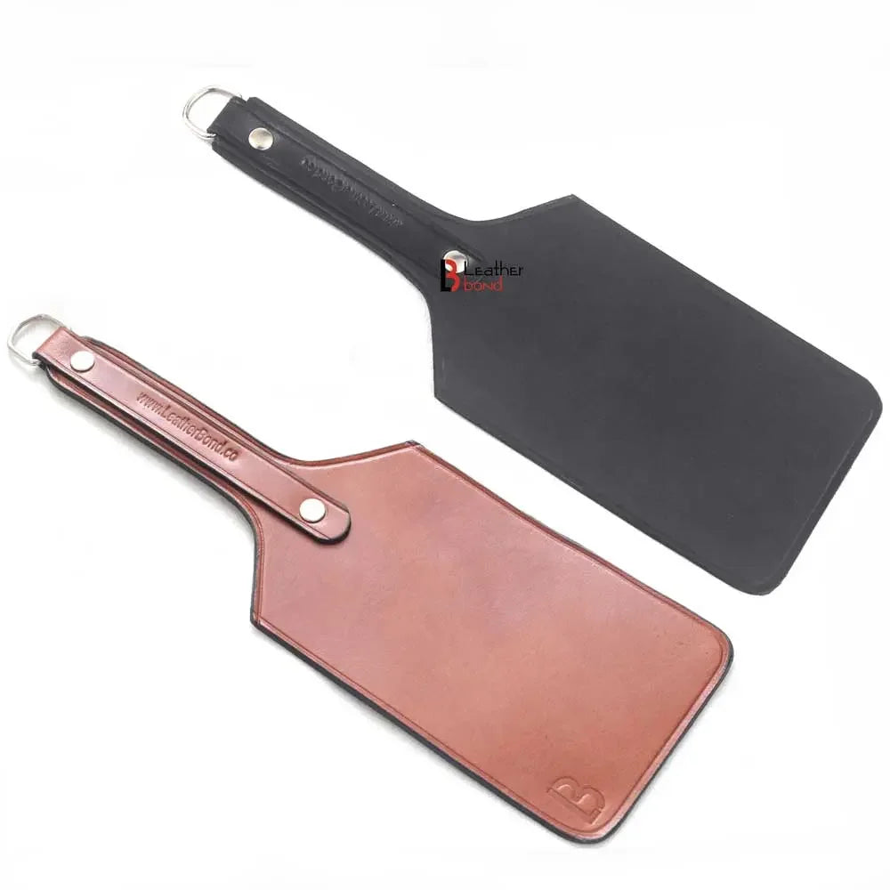 Real Cowhide Saddle Leather Spanking BDSM Paddle Slapper Lightweight Hand Made and Flexible