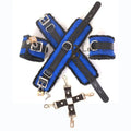 Cowhide Suede Leather Wrist And Ankle Cuffs Bondage Set 5 Piece Padded