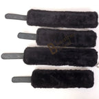 Leather Wrist And Ankle Cuffs Set 5 Piece Padded Fur Lining