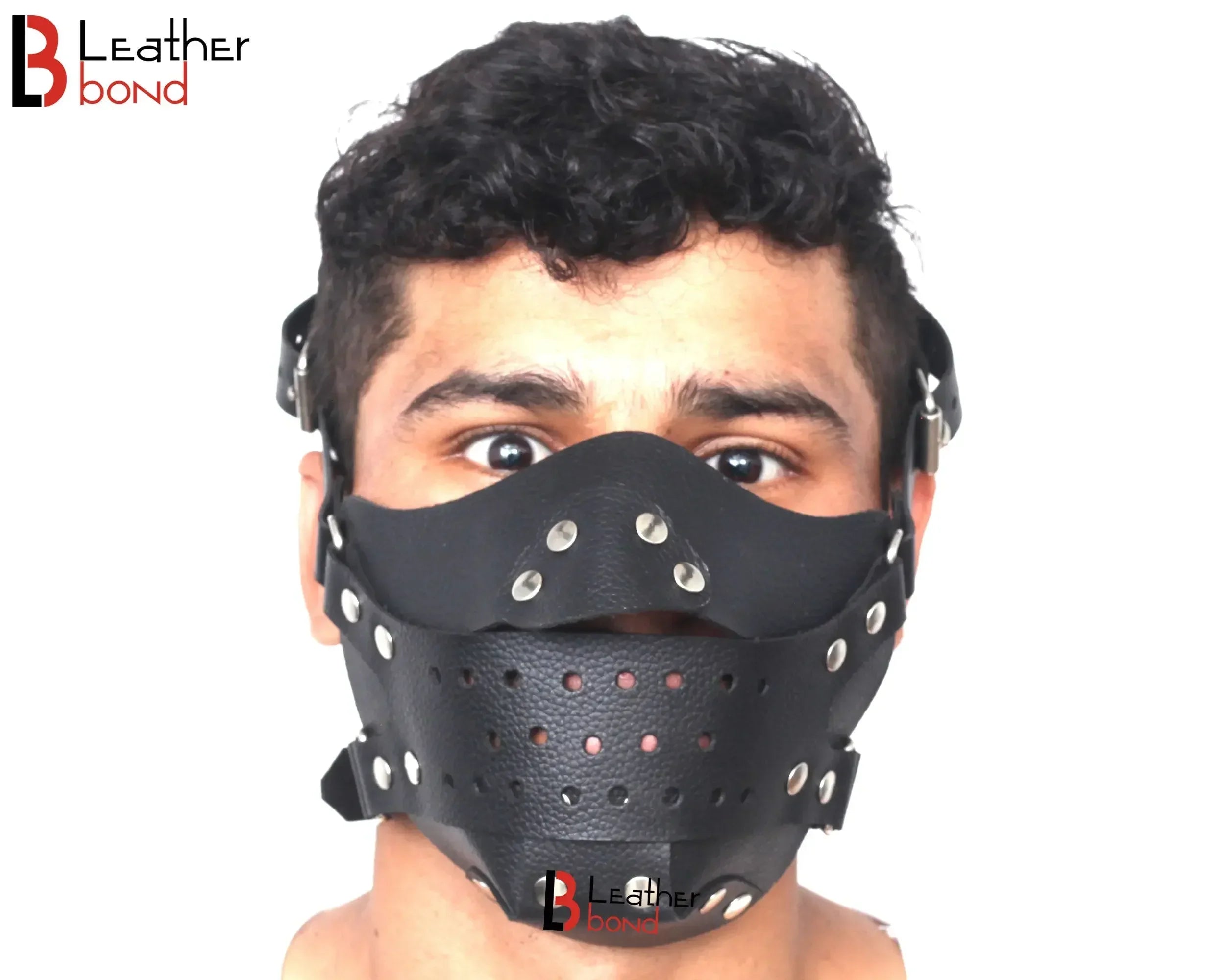 Steampunk Leather Mask Full Face Cowhide Handmade Halloween