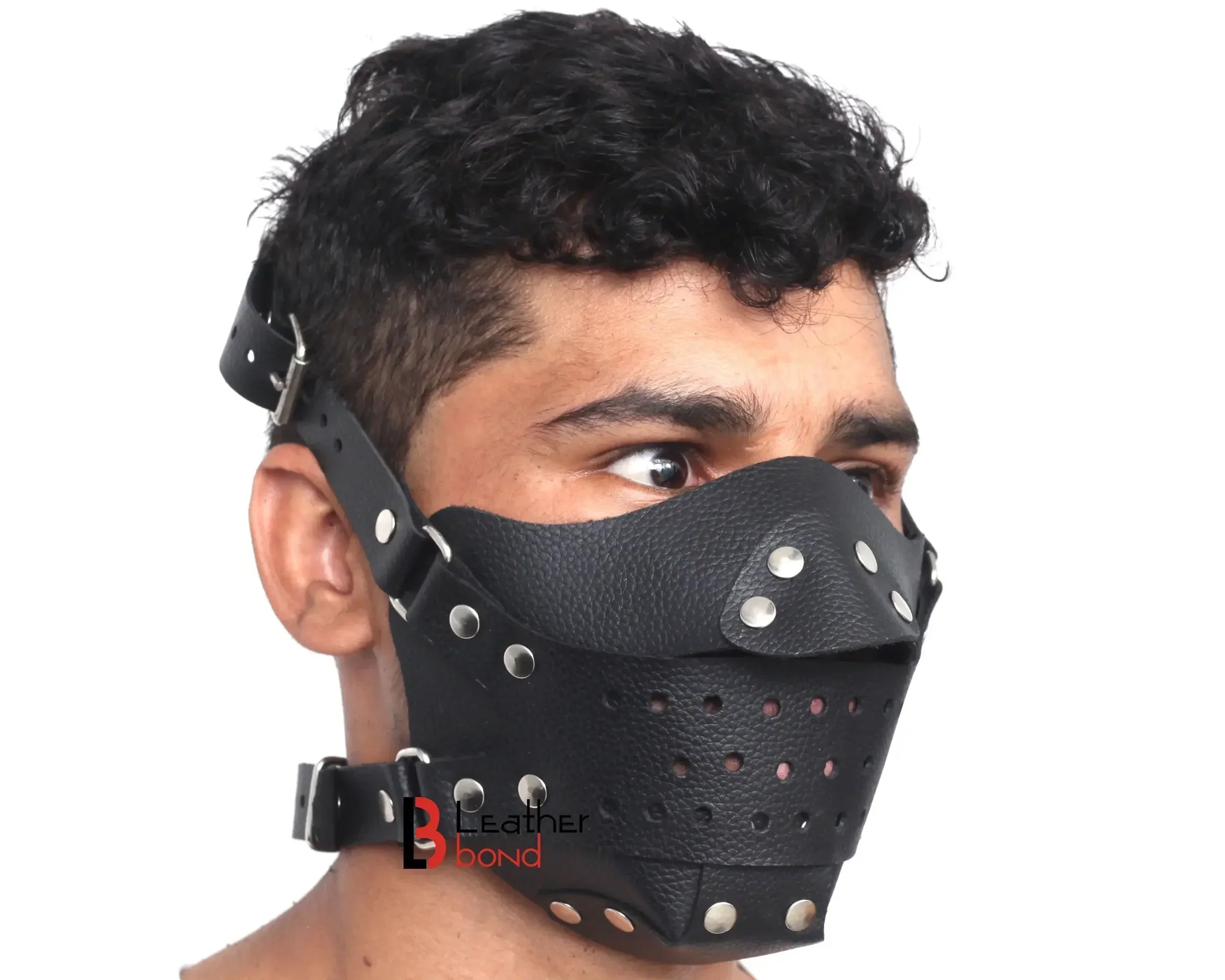 Steampunk Leather Mask Full Face Cowhide Handmade Halloween