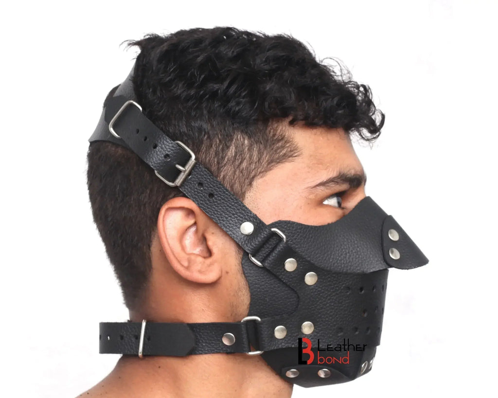 Steampunk Leather Mask Full Face Cowhide Handmade Halloween