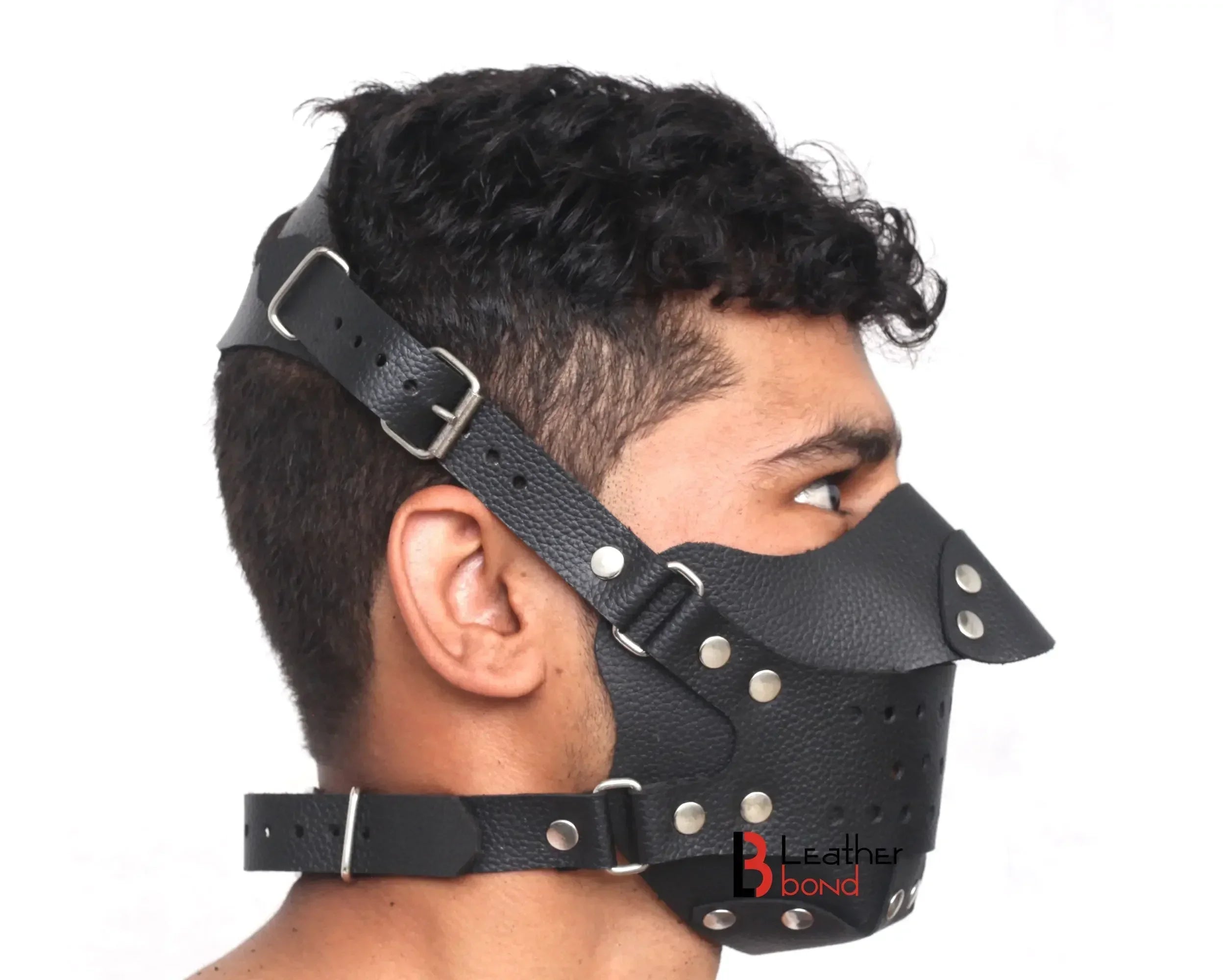 Steampunk Leather Mask Full Face Cowhide Handmade Halloween