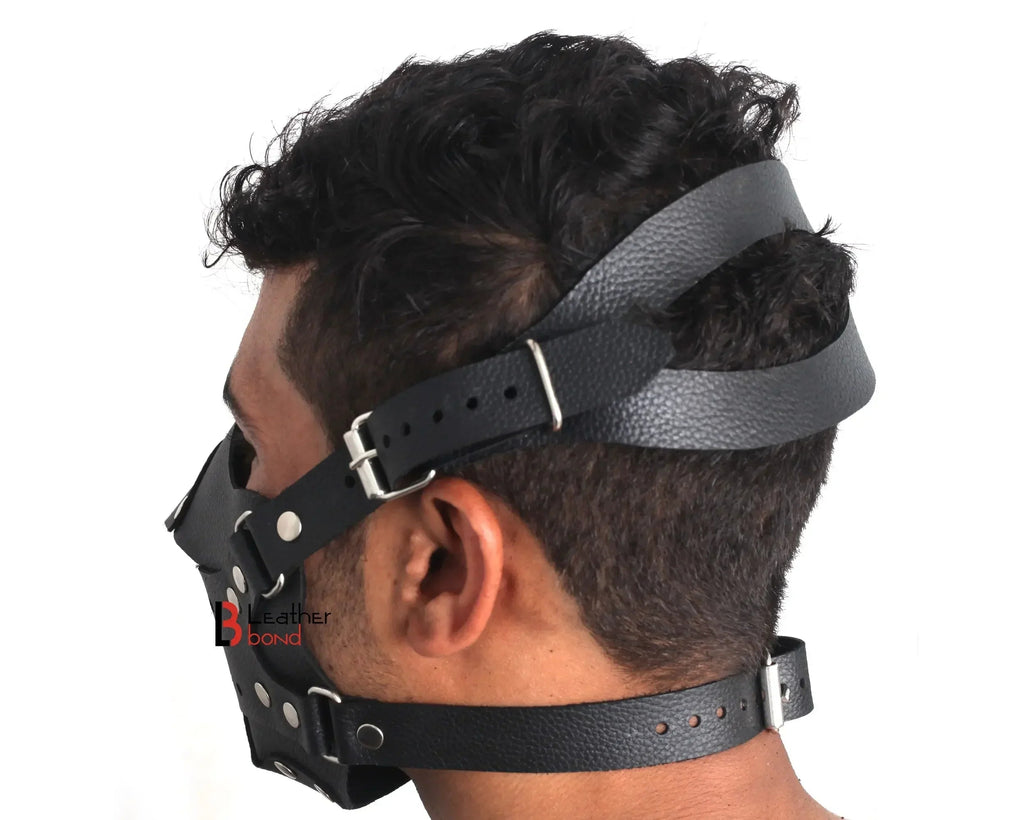Steampunk Leather Mask Full Face Cowhide Handmade Halloween