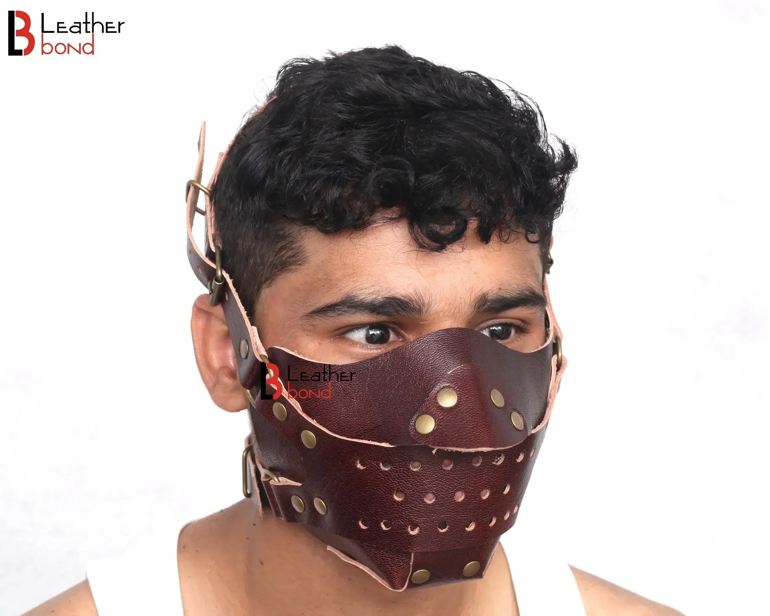 Genuine Cowhide Leather Steampunk Mask Costume Handmade