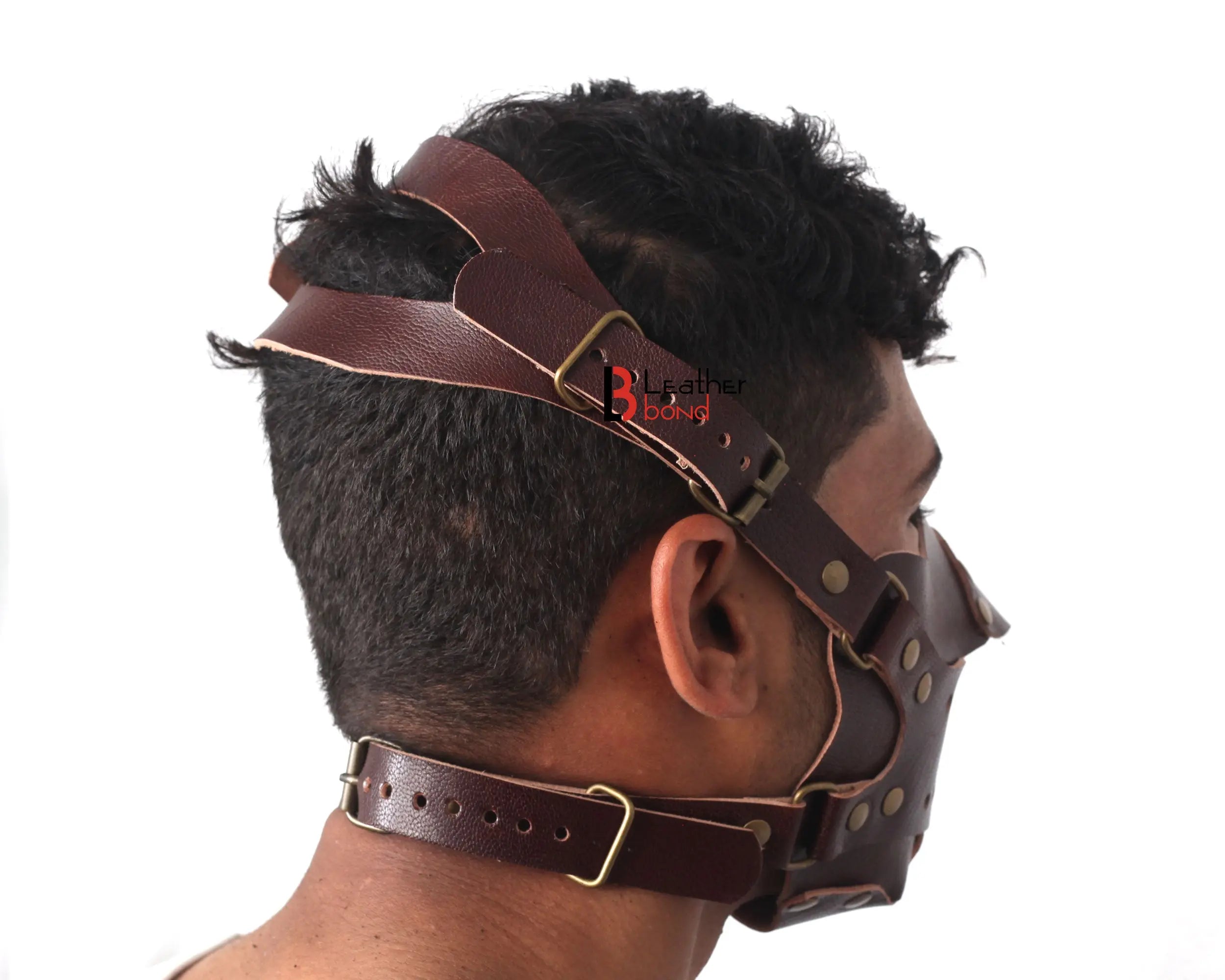 Genuine Cowhide Leather Steampunk Halloween Mask Hood Costume Reenactment Gear Mask Handmade