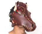 Cowhide Leather Horse Mask Hood Handmade Vegetable Tanned Leather