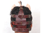 Cowhide Leather Horse Mask Hood Handmade Vegetable Tanned Leather