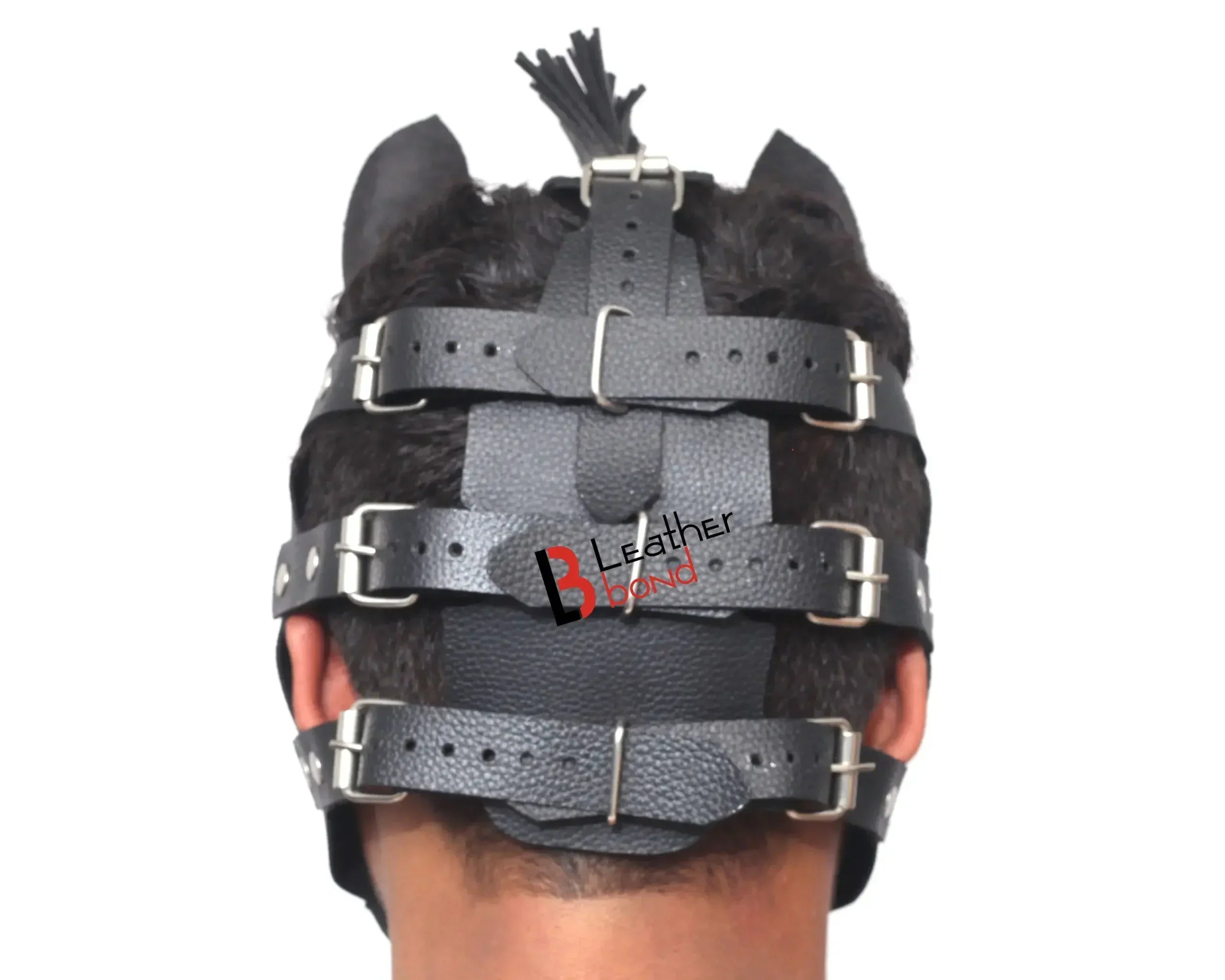 Horse Mask Leather Hood, Genuine Cowhide, Handmade Costume
