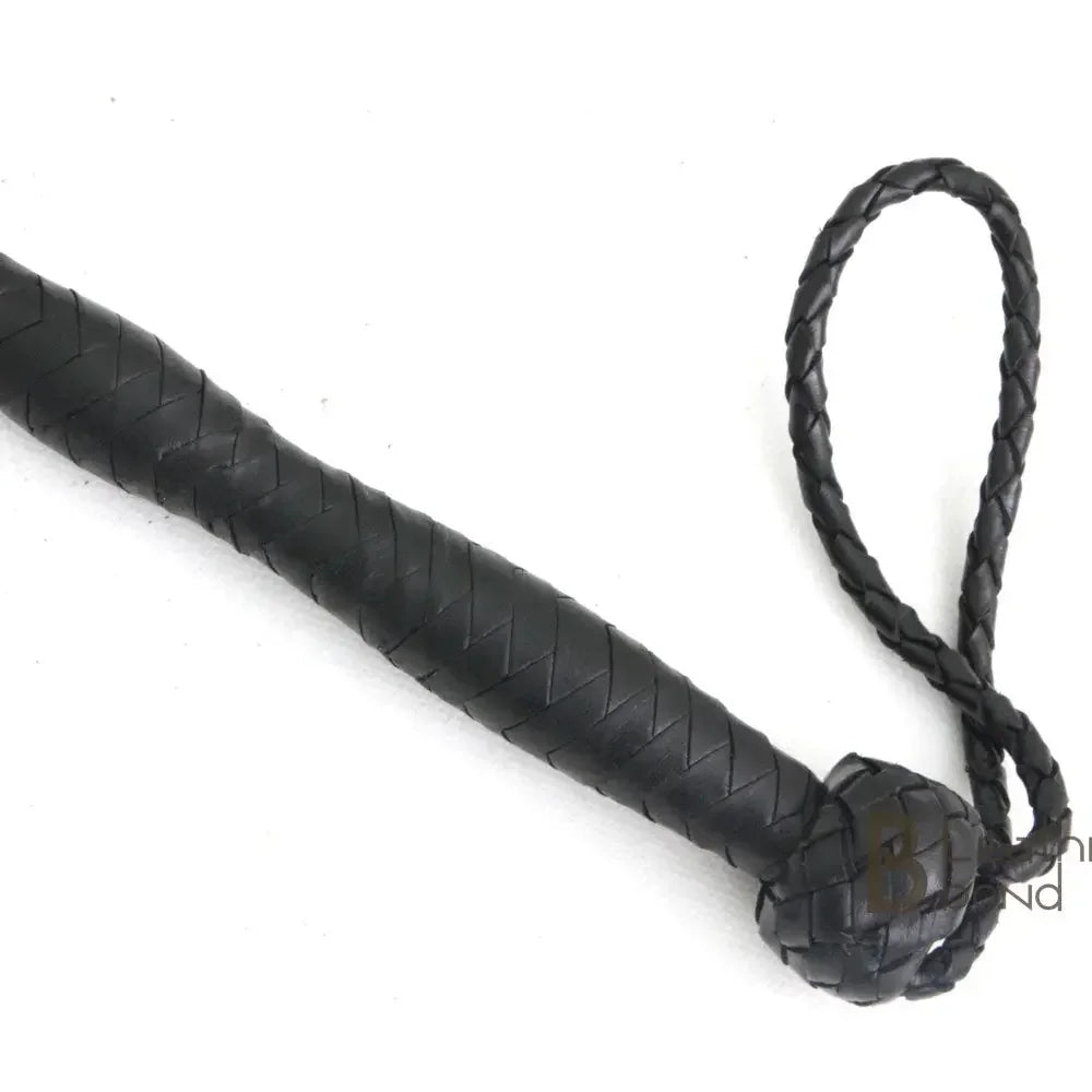 Riding Crop Cowhide Leather Braiding Dragon Tail Inside Fiber Core