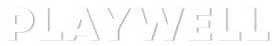 The word 'PLAYWELL' appears in large white outlined letters on a black background.