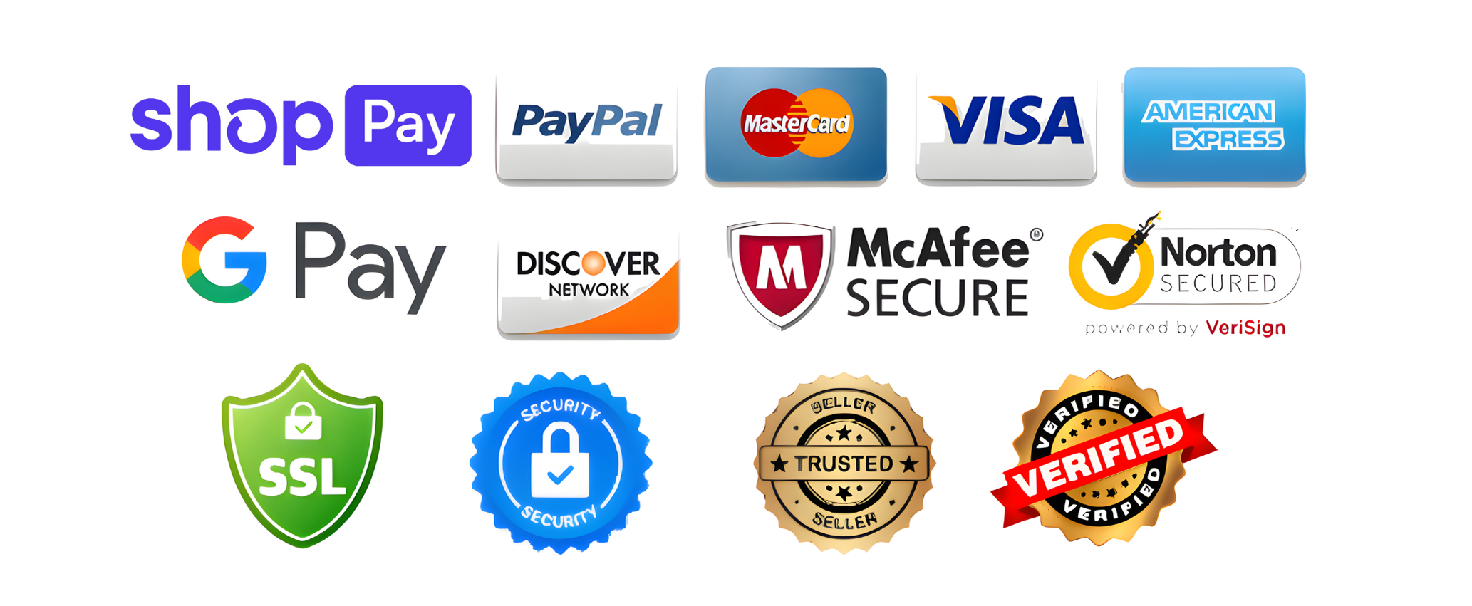 payment icons and trust badges