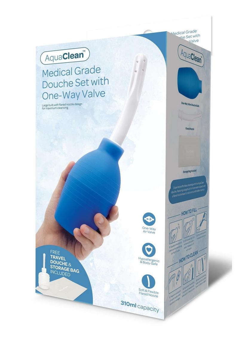AquaClean 310ml Medical Grade Douche Set One-Way Valve